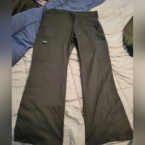 Cherokee Workwear Black Pants Drawstring Waist With Pockets Womens Large